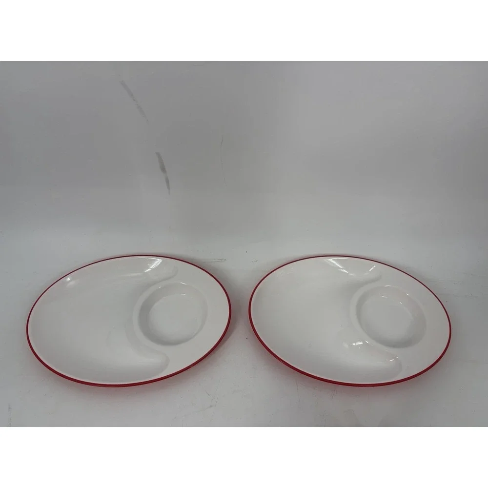 Vintage Ikea Red Cup and Plate Set by Johanna Jelnik Set Of 2
